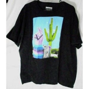 Fortnite Mens 3X 3XG 3TG Llama Cactus TShirt Tee Black